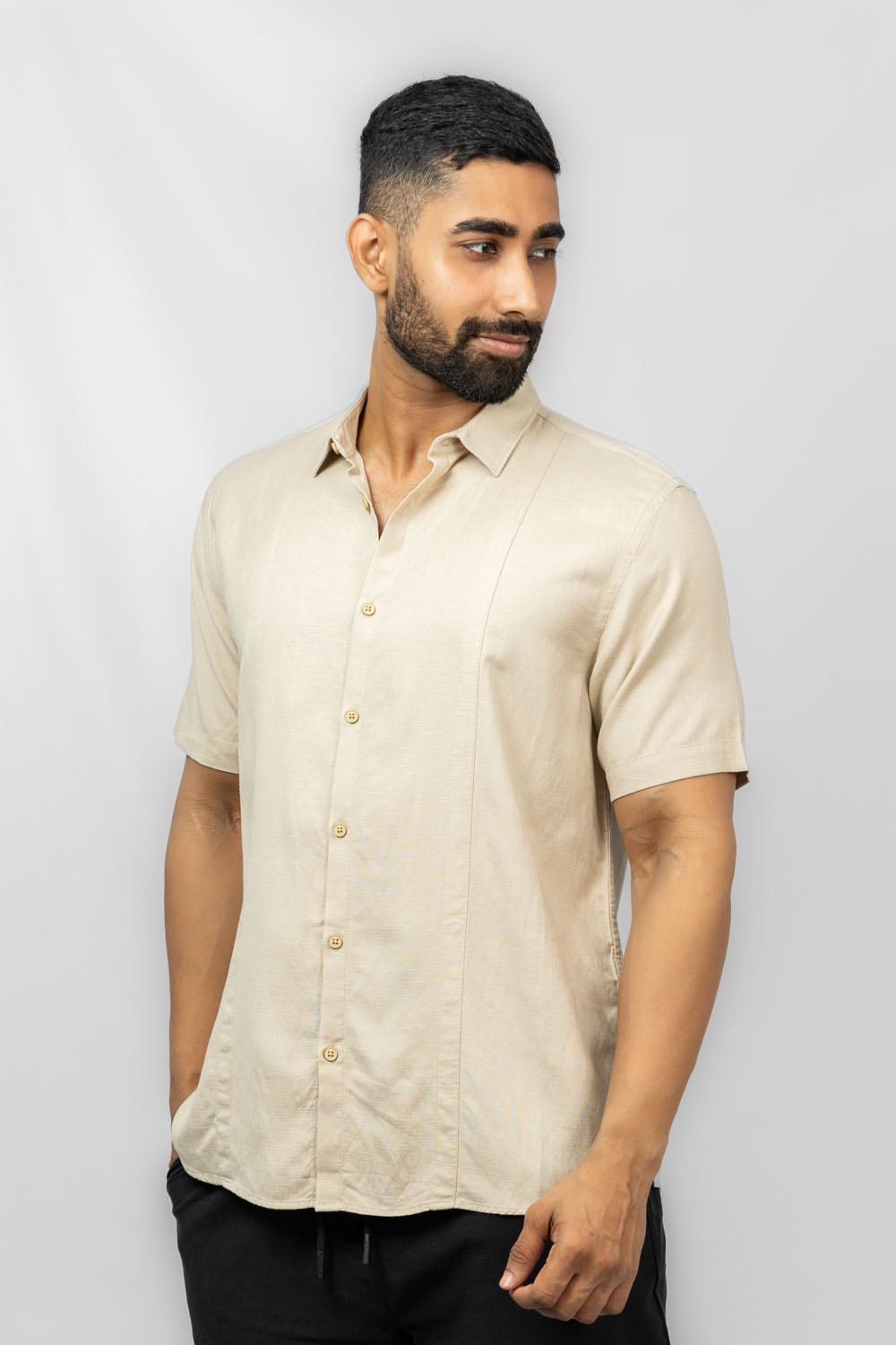 Coco Beige Linen Casual Shirt | Odel.lk